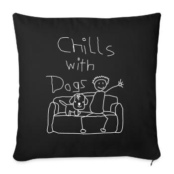 Celui avec le chien refroidit chien propriétaire de chien chien - Housse de coussin décorative 45 x 45 cm - noir - Devant