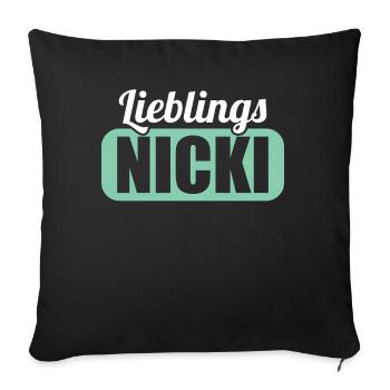 DDR Ostdeutschland Osten Ossi Lieblings Nicki - Sofakissenbezug 45 x 45 cm - Schwarz - Vorne