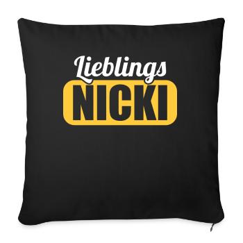 DDR Ostdeutschland Osten Ossi Lieblings Nicki - Sofakissenbezug 45 x 45 cm - Schwarz - Vorne
