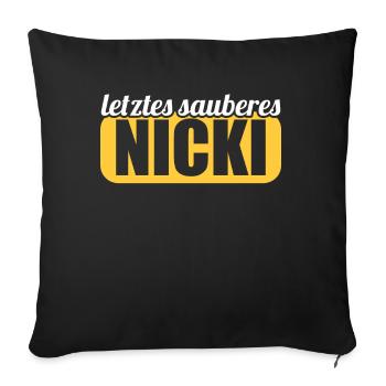 DDR Osten Ossi Letztes sauberes Nicki - Sofakissenbezug 45 x 45 cm - Schwarz - Vorne