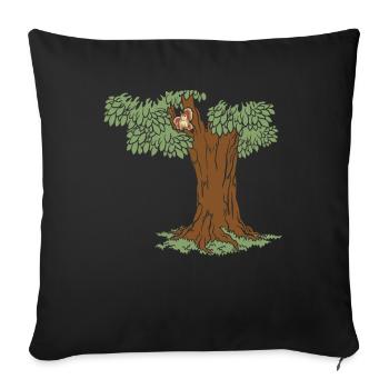 Écureuil Arbre Écureuil Amoureux - Housse de coussin décorative 45 x 45 cm - noir - Devant