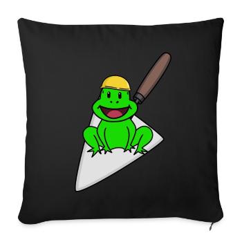 Handwerker Frosch Maurer Maurerkelle Baustelle Bau - Sofakissenbezug 45 x 45 cm - Schwarz - Vorne