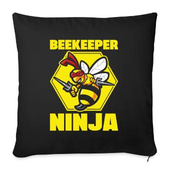 Bees honey bee beekeeper beekeeper gift - Sofa pillowcase 17,3'' x 17,3'' (45 x 45 cm) - black - Front