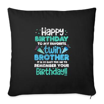 Frère - Housse de coussin décorative 45 x 45 cm - noir - Devant