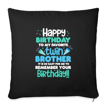 Big Brother Sibling Sister Gift - Sofa pillowcase 17,3'' x 17,3'' (45 x 45 cm) - black - Front