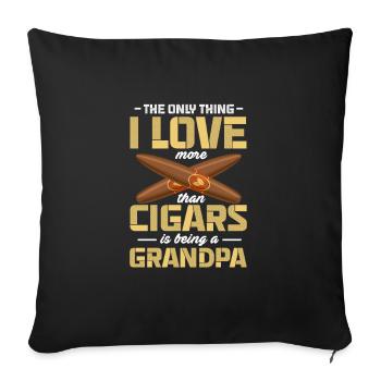Cigare Fumeur Tabac Cigare Cadeau - Housse de coussin décorative 45 x 45 cm - noir - Devant