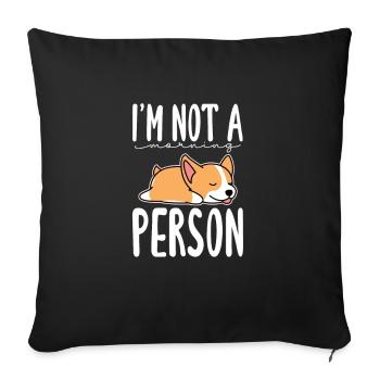 Corgi - Sofa pillowcase 17,3'' x 17,3'' (45 x 45 cm) - black - Front