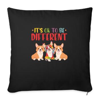 Corgi - Sofakissenbezug 45 x 45 cm - Schwarz - Vorne