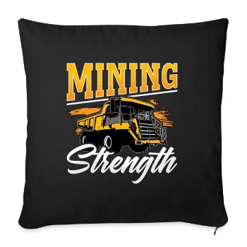 Camionneur minier Force minière Camion de mine de charbon - Housse de coussin décorative 45 x 45 cm - noir - Devant