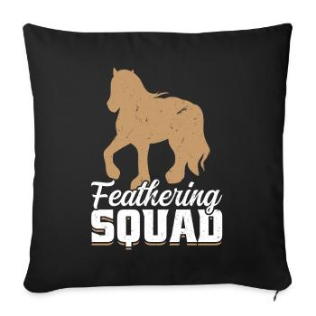Bovins à plumes - Clydesdale - Housse de coussin décorative 45 x 45 cm - noir - Devant