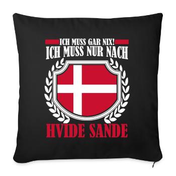 Hvide Sande Spruch Ringkøbing Fjord - Sofakissenbezug 45 x 45 cm - Schwarz - Vorne