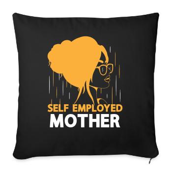 Self-employed mother Freelancer Self-employed - Sofa pillowcase 17,3'' x 17,3'' (45 x 45 cm) - black - Front