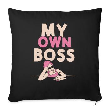 My Own Boss Self-Employed Freelancer - Sofa pillowcase 17,3'' x 17,3'' (45 x 45 cm) - black - Front