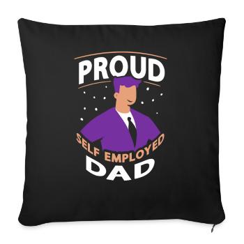 Proud Self-employed father Self-employed - Sofa pillowcase 17,3'' x 17,3'' (45 x 45 cm) - black - Front