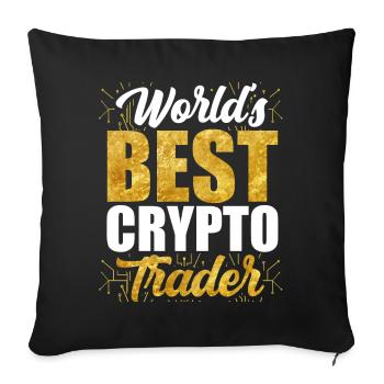 Weltbester Krypto Trader Trading Crypto Traden - Sofakissenbezug 45 x 45 cm - Schwarz - Vorne