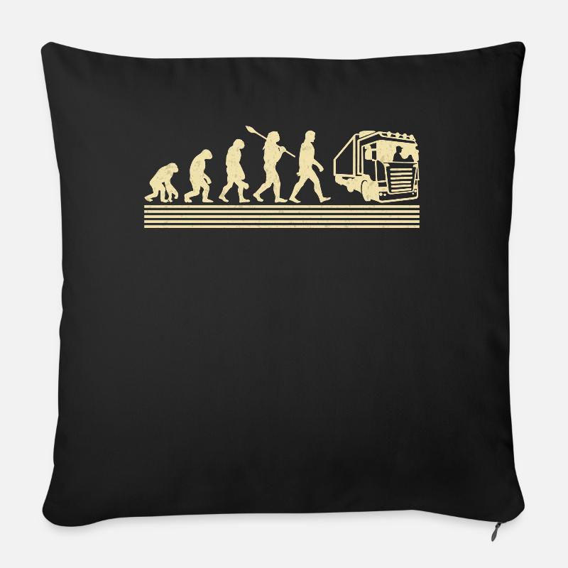 Lkw-fahrer-evolution - Sofakissenbezug 45 x 45 cm - Schwarz