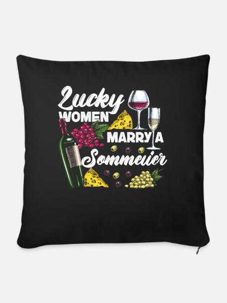 Sommelier Wine Drinking Tasting - Sofakissenbezug 45 x 45 cm - Schwarz