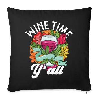 Dégustation de vin de sommelier - Housse de coussin décorative 45 x 45 cm - noir - Devant