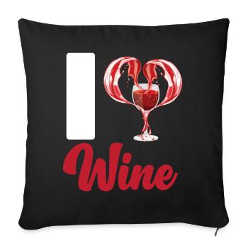 Sommelier Wine Drinking Tasting - Sofa pillowcase 17,3'' x 17,3'' (45 x 45 cm) - black - Front