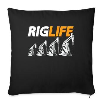 Oilfield Worker Rig Life Oil Rig Workers Raufbold - Sofa pillowcase 17,3'' x 17,3'' (45 x 45 cm) - black - Front