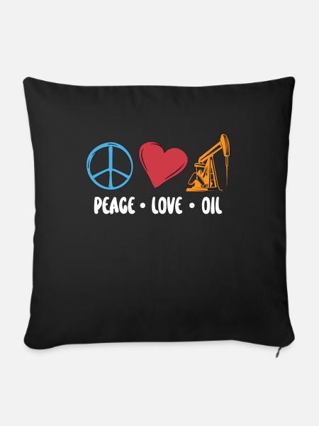 Ölfeldarbeiter Friedensliebung Öl Rig Arbeiter - Sofakissenbezug 45 x 45 cm - Schwarz