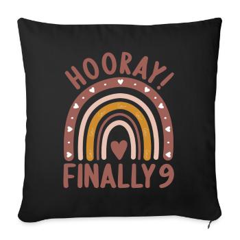 9 years old Rainbow Rainbow 9th birthday - Sofa pillowcase 17,3'' x 17,3'' (45 x 45 cm) - black - Front