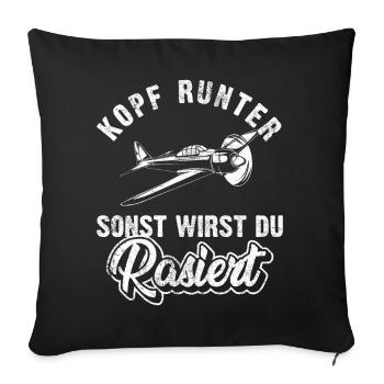 Modellflug Modellbau Modellfliegen | Modellbauer - Sofakissenbezug 45 x 45 cm - Schwarz - Vorne