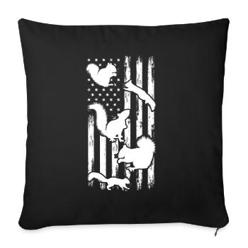 Cute Squirrel US Flag Squirrel - Sofa pillowcase 17,3'' x 17,3'' (45 x 45 cm) - black - Front