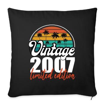 Vintage Anniversaire Anniversaire Rétro 2007 Limité - Housse de coussin décorative 45 x 45 cm - noir - Devant