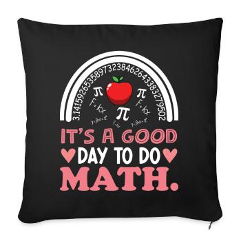 La rentrée scolaire c’est une bonne journée pour faire des cours de mathématiques - Housse de coussin décorative 45 x 45 cm - noir - Devant