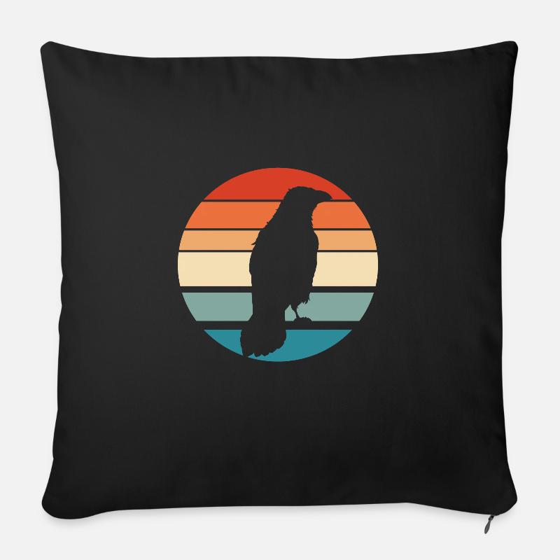 Rabe Krähe Vogel Kraehe Vögel Natur Crow GEschenk - Sofakissenbezug 45 x 45 cm - Schwarz