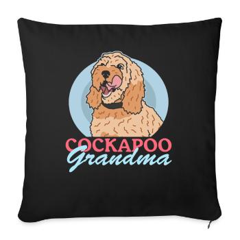 Cockapoo Grand-mère Propriétaire de chien Chien Cadeau - Housse de coussin décorative 45 x 45 cm - noir - Devant