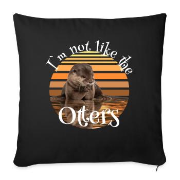 Otter , niedlicher Fischotter Vintage Retro - Sofakissenbezug 45 x 45 cm - Schwarz - Vorne