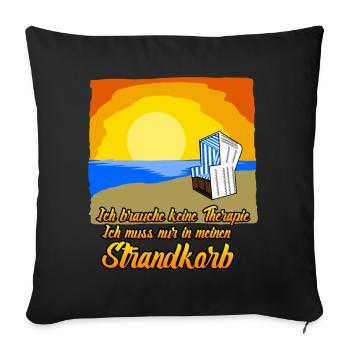 Strandkorb Ostsee Nordsee Strandkörbe - Sofakissenbezug 45 x 45 cm - Schwarz - Vorne