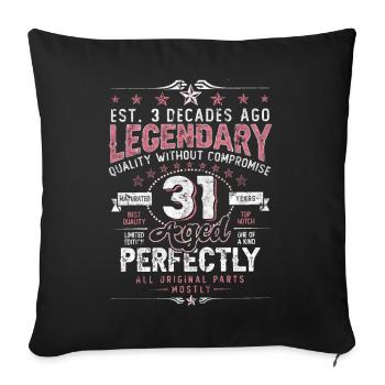 Vintage 31 Aged Perfectly Women on 31st Birthday - Sofa pillowcase 17,3'' x 17,3'' (45 x 45 cm) - black - Front