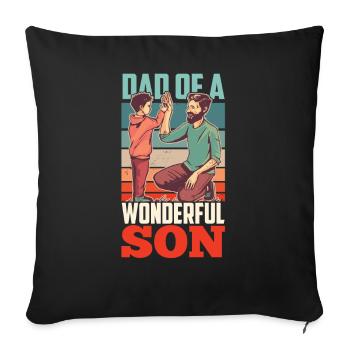 Père d’un fils merveilleux Proverbes Papa Papa - Housse de coussin décorative 45 x 45 cm - noir - Devant