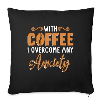 Psychische Kaffee Gesundheit Mental Kaffetrinker - Sofakissenbezug 45 x 45 cm - Schwarz - Vorne