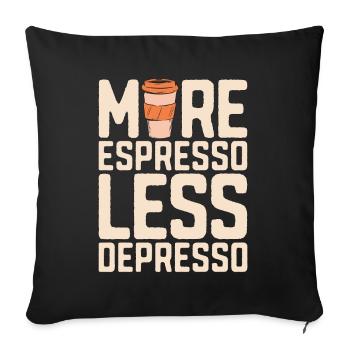 Mental Gesundheit Psychische Kaffee Kaffetrinker - Sofakissenbezug 45 x 45 cm - Schwarz - Vorne