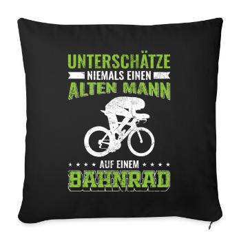 Bahnrad Mann Männer Sport | Bahnrad Bahnradsport - Sofakissenbezug 45 x 45 cm - Schwarz - Vorne