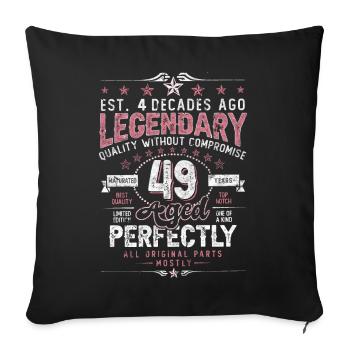 Vintage 49 Aged Perfectly Women on 49th Birthday - Sofa pillowcase 17,3'' x 17,3'' (45 x 45 cm) - black - Front