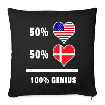 Conception ingénieuse du drapeau des États-Unis et du Danemark - Housse de coussin décorative 45 x 45 cm - noir - Devant