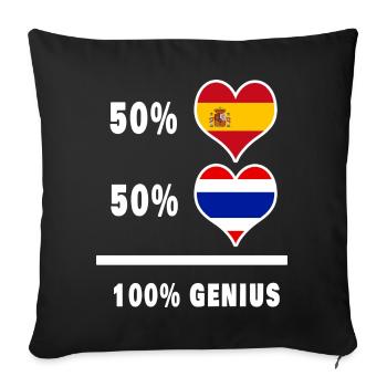 Thaïlande et Espagne génie / cadeau - Housse de coussin décorative 45 x 45 cm - noir - Devant