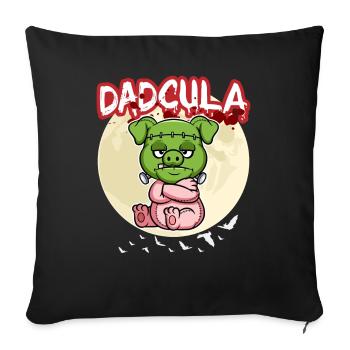 Dadcula Dracula Vampire Papa Drôle Fête d’Halloween - Housse de coussin décorative 45 x 45 cm - noir - Devant