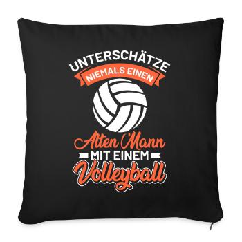 Beachvolleyball - Sofakissenbezug 45 x 45 cm - Schwarz - Vorne
