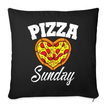 Sonntag Pizza Night Funny Pizza Lover Fast Food - Sofakissenbezug 45 x 45 cm - Schwarz - Vorne