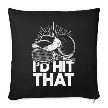 I'd Hit That Funny Tennis Retro Tennis Player - Sofa pillowcase 17,3'' x 17,3'' (45 x 45 cm) - black - Front