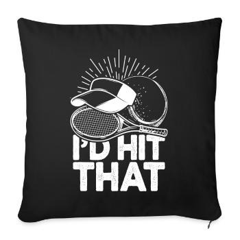 I'd Hit That Funny Tennis Retro Tennis Player - Sofa pillowcase 17,3'' x 17,3'' (45 x 45 cm) - black - Front