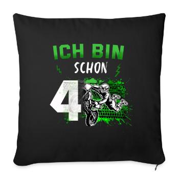 Motocross Geschenk Für Enduro Supermoto Dirt Bike - Sofakissenbezug 45 x 45 cm - Schwarz - Vorne