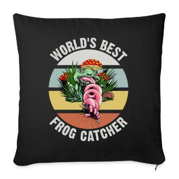 Der Beste Frosch Fänger der Welt Frosch fängt - Sofakissenbezug 45 x 45 cm - Schwarz - Vorne