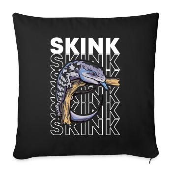 Blue Tongue Skink Owner Retro 80's Style - Sofa pillowcase 17,3'' x 17,3'' (45 x 45 cm) - black - Front